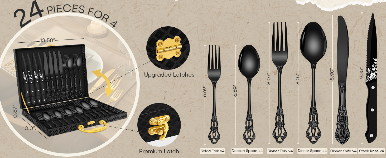 flatware set for 4