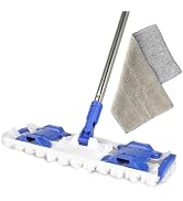 Professional Microfiber Mop, 57.9” Stainless Steel 4 Segment Splicing Handle with 10 Dust Cloth a...