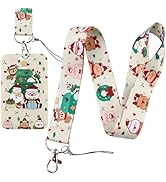 Beemorita Aesthetics Christmas ID Lanyard Badge Holder Ctue Keychain for Women Girls Kids for ID ...