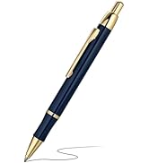 BEILUNER Luxury Gel Pen with 24K Gold Electroplating Finish, Blue Piano Lacquer, Luxury Grade Cra...