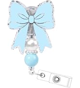 Cosmisun Bow Badge Reel Retractable - Cosmisun Nurse Badge Reels Coquete Ribbon Acrylic Glitter B...
