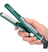 LURA Mini Flat Iron for Short Hair:1/2 Inch Nano Titanium Curved Plates Straightener,Small Travel...