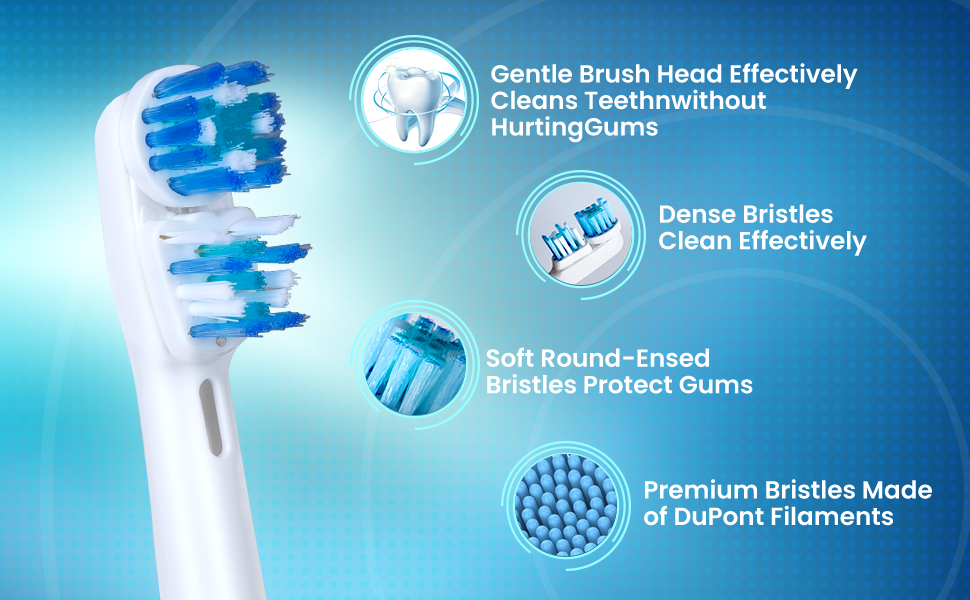 Soft Round-Ensed Bristles Protect Gums