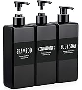 Segbeauty Shampoo and Conditioner Dispenser Refillable, 3pcs 16.9oz Shower Bottles Soap Dispenser...