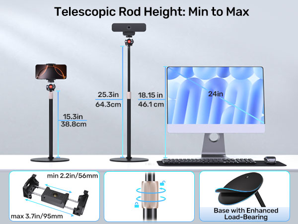 webcam stand with phone holder