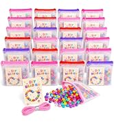 yasuwekik 24 Pcs Bead Making Craft Kit Bulk for Christmas Shoeboxes Filler | Set of 24, Craft Kit...