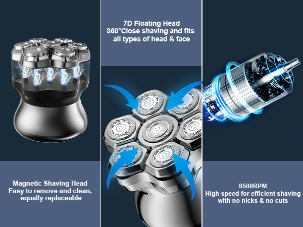 Head Shavers for Bald Men,travel shaver for bald men,7D electric shaver for bald men,bald razor mens