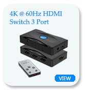 4K@60Hz HDMI Switch 3 Port with 5FT HDMI Cable, Yinker 3 Port HDMI Switcher Selector 3 in 1 Out H...
