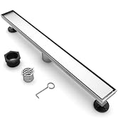 BARONAGE 24 Inch Linear Shower Drain, Rectangle Shower Floor Drain with 2-in-1 Flat & Tile Insert...
