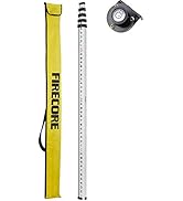 Firecore 16-Foot Aluminum Grade Rod - 10ths, 5 Sections Telescopic with Bubble Level-FLR500B