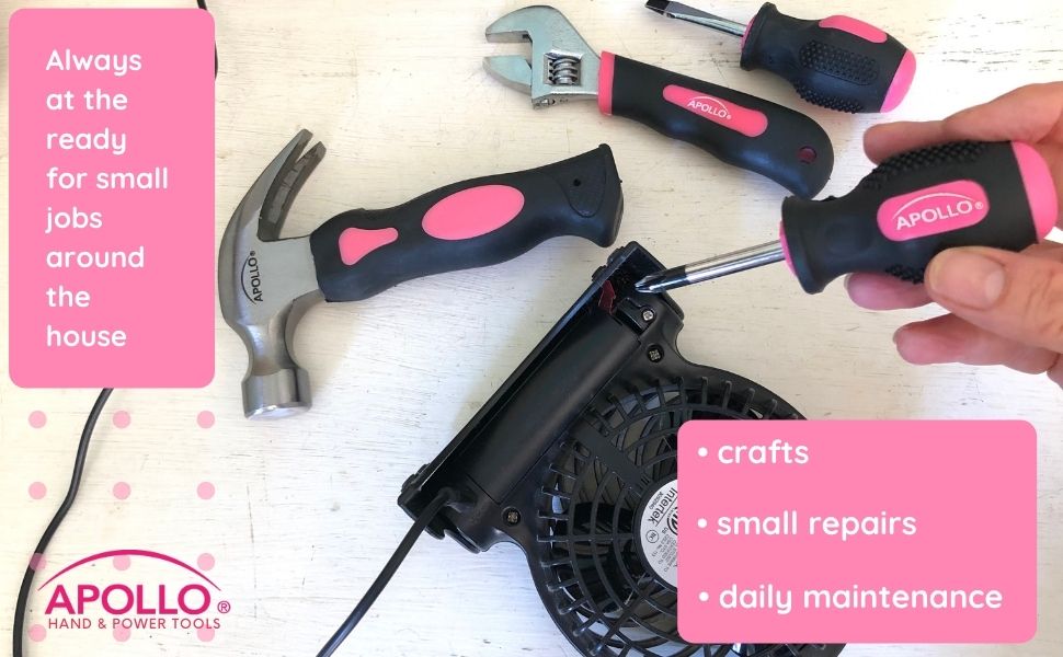 stubby tool set pink for do it yourself small repairs and crafts