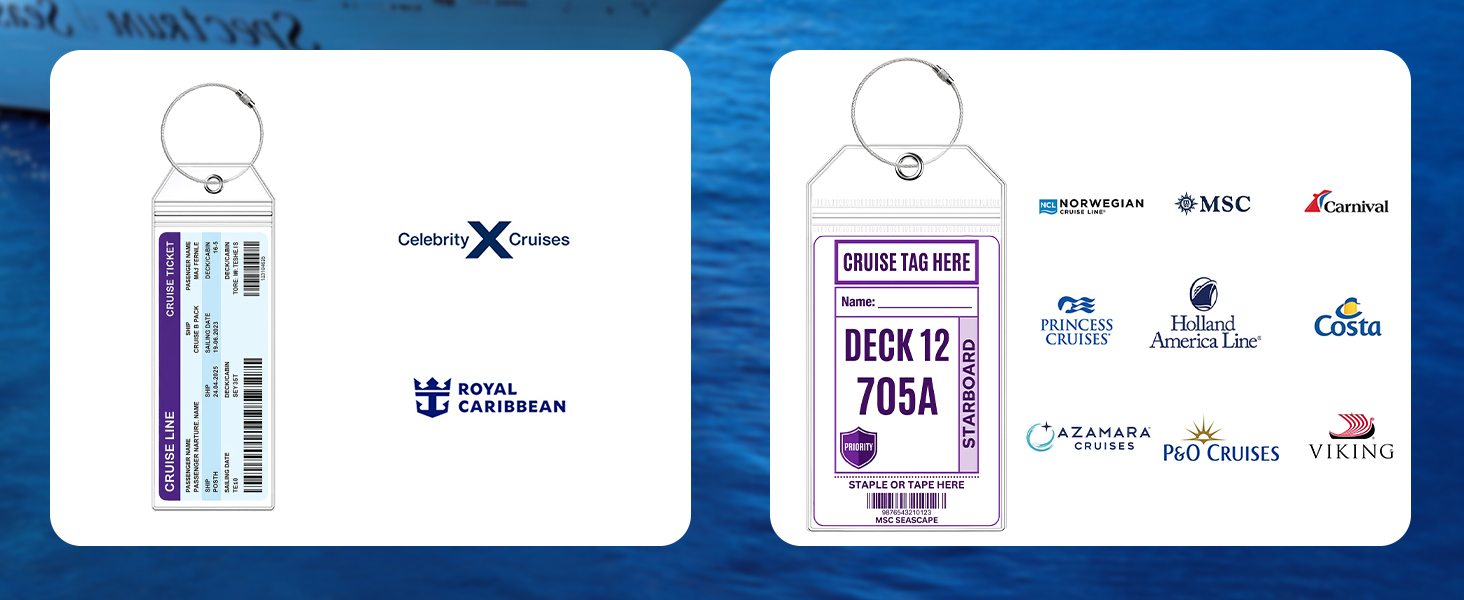 Cruise Luggage Tag Holder for Carnival Princess Norwegian NCL MSC Holland America