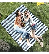 HX&OD Outdoor Picnic Blanket Extra Large, 80”x60” Waterproof Picnic Mat Foldable Camping Blanket ...