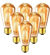 ANWIO Vintage Edison Light Bulb ST21 LED Filament Bulb 8W(60 Watt Equivalent) Dimmable 2500K (Amb...