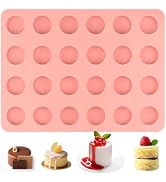 Actvty Round Chocolate Molds, 24-Cavity Mini Size Cupcake Silicone Molds for Coconuts Macarons Ca...