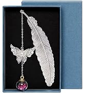 UpUDo Feather Metal Bookmarks Gifts for Birthday Christmas Valentine's Day Writers Teachers Frien...