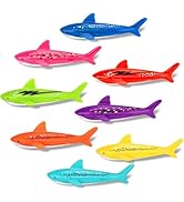 Korlon Tec Underwater Diving Toys Set, 8 Pack Shark Pool Torpedo Toys Colorful Training Pool Toys...