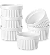 MALACASA Ramekins 12 oz Oven Safe, Porcelain Creme Brulee Ramekins Pudding Custard Cups Large Cer...