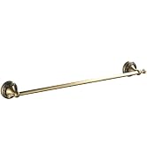 Flybath 20 Inch Towel Bar Antique Brass Exquisite Pattern Carving Rail Single Towel Holder Organi...