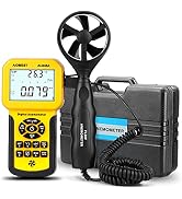 AIOMEST Precise CFM Meter Handheld HVAC Anemometer - Air Flow Tester Measure 0.001~100mph Wind Sp...