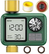 Sprinkler Timer Brass, Programmable Water Timer with Rain Delay, Manual& Automatic System for Gar...