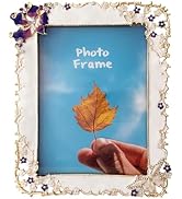Pasiir Vintage Photo Frame 5x7, Hand Painted Floral Picture Frame with Metal Frame and High Defin...