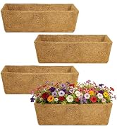 24in Tapered Coco Liners for Window Planter Box - 4 Pack 100% Natural Coconut Coir Fiber Liner Re...