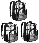 BLUEFAIRY Clear Backpack for School Stadium Approved Large PVC See Through Bag Heavy Duty Bookbag...