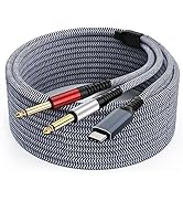 TAISUSAN USB C to 1/4 inch Audio Cable 10ft, Type C to Dual 1/4 Splitter Built-in Realtek ALC5686...