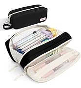 SUNEE Pencil Case, Large Capacity Pencil Pouch, Aesthetic Pen Bag Office Stationery Organizer Sim...