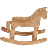 DOITOOL Wooden Rocking Horse Table Decoration, Rustic Home Decor Craft, Wedding Present Centerpie...