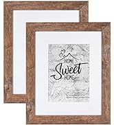 Califortree Rustic Brown 8x10 Picture Frame - Display Photos 6x8 with Mat or 8x10 Without Mat - H...