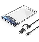 ELUTENG USB C SSD Enclosure 2.5 inch External Hard Drive Case Type C to SATA with 2 USB 3.1 Cable...