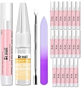 Super Strong Acrylic Nails Nail Glue Set,20Pcs Nail Glues for Press On Nails Tips,3Pcs Glue Remov...