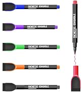 PRZRU Magnetic Dry Erase Markers Fine Tip - 6 Colors Whiteboard Markers with Eraser Cap, Low Odor...