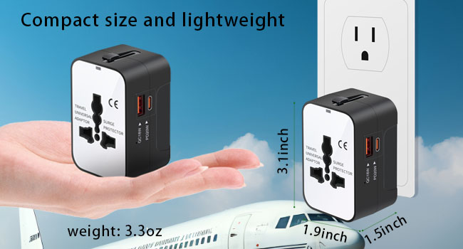 compact size lightweight save space travel essential small portable easy to carry mini plug adapter