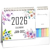 Small Desk Calendar 2026, Standing Desktop Calendar 12 Months(Jan. 2026 - Dec. 2026), 2 in 1 Flip...