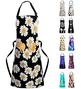 Sosolong Adjustable Waterproof Apron Bib Apron with 2 Pockets Cooking Kitchen Aprons for Women Me...