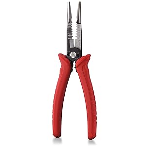 wire stripping stripper cutting cutter gripping crimping needle nose plier electrician insulated non