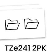Brother Genuine P-touch TZe241 2PK Label Tapes in cardboard pack: Black on White 18mm