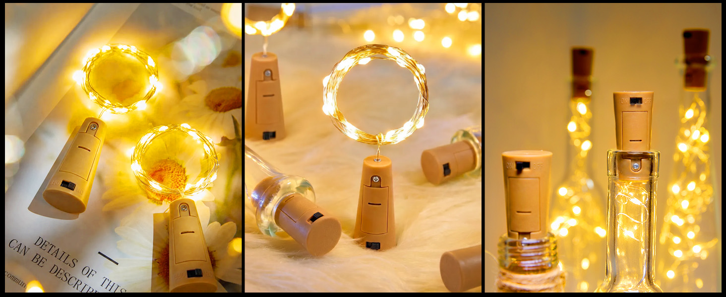 Brightown Wine Bottle Lights with Cork