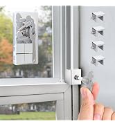 4 Sets Sliding Window Locks for Up and Down Windows,Easy to Install Vertical & Horizontal Window ...