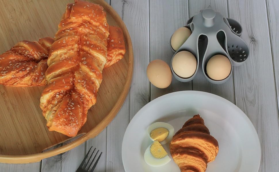 Silicone Egg Boiler Rack 6 Holders
