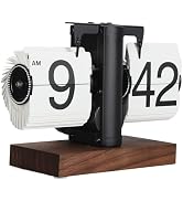 Flip Desk Clock, Retro Vintage Flip Desk Table Clock, Digital Flip Clock 12h Single Sided Large N...