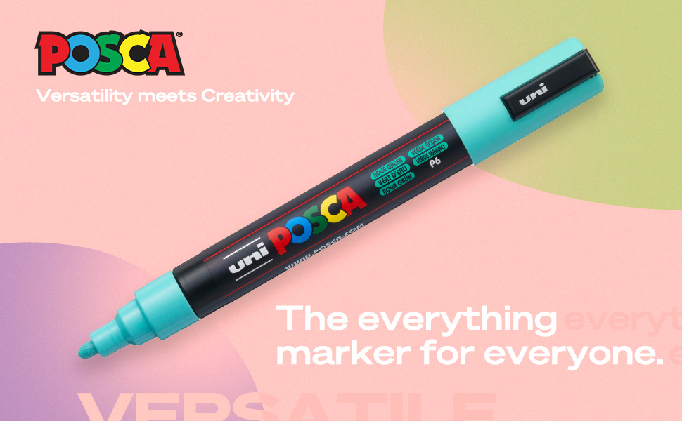 posca markers poscas acrylic paint green yellow blue red white black 3m 5m 8c 3m8c 5m8c posco