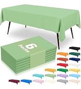 misaya 6 Packs Disposable Plastic Table Cloth, 54 x 108 Inch Waterproof Rectangle Tablecloth, Lea...