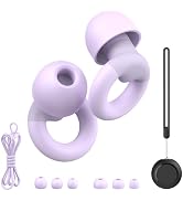 JUSTRVN Earplugs for Sleeping,Noise Reduction Soft Silicone Ear plugs with 7 Pairs Ear tips&One C...