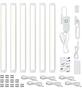 LED Under Cabinet Lighting, 6pcs 12inch Led Light Bar Kit with Cold White 1260 Lumen, 14W, LED Ki...