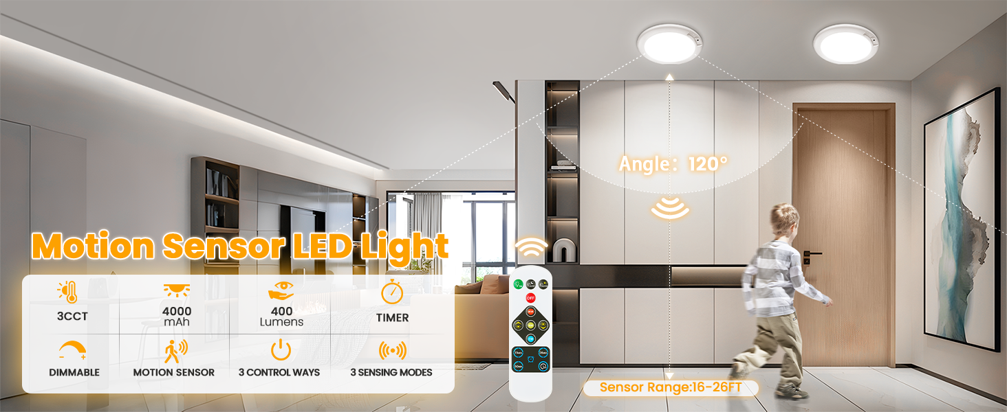 motion sensor led light for hallway 3cct dimmable