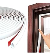ESUFEIR 19.7Feet Door Weather Stripping Door Seal Strip,Self-Adhesive Rubber Door Insulation Weat...